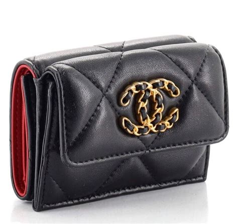 chanel small trifold wallet replica|Chanel 19 small flap wallet.